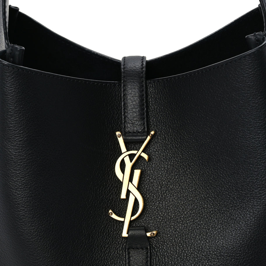 Saint Laurent Grained Calfskin Small Le 5 A 7 Supple Hobo Black Image 6