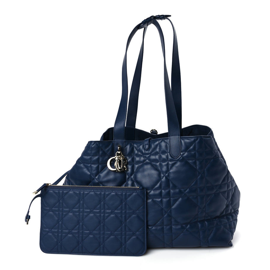 Christian Dior Calfskin Macrocannage Large Toujours   Deep Ocean Blue Image 2