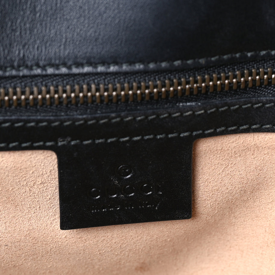 Gucci Calfskin Matelasse Small GG Marmont Shoulder Bag Black Image 5