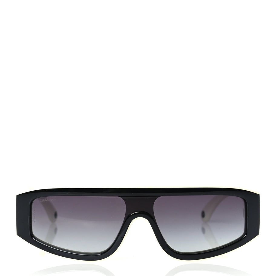 Chanel Acetate Cat Eye Sunglasses 6057 Black White Image 2