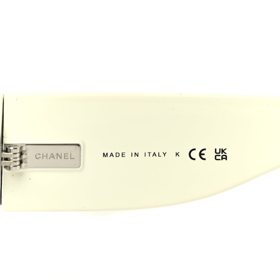 Chanel Acetate Cat Eye Sunglasses 6057 Black White Image 4