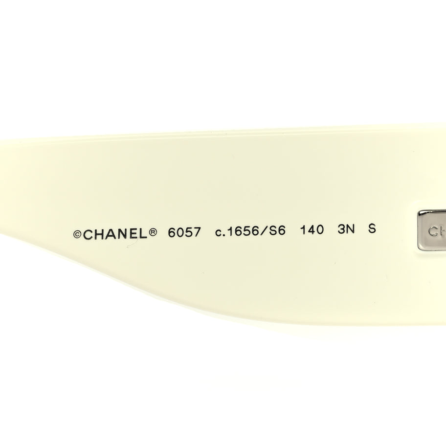 Chanel Acetate Cat Eye Sunglasses 6057 Black White Image 6