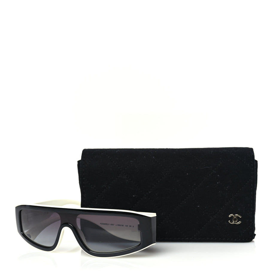 Chanel Acetate Cat Eye Sunglasses 6057 Black White Image 7