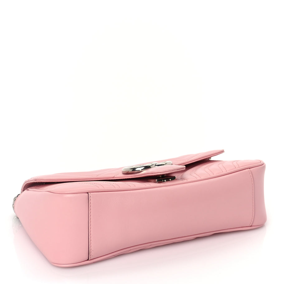 Gucci Calfskin Matelasse Small GG Marmont Shoulder Bag  Wild Rose Image 3