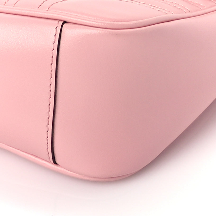 Gucci Calfskin Matelasse Small GG Marmont Shoulder Bag  Wild Rose Image 8