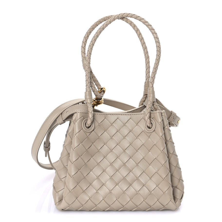 Bottega Veneta Nappa Intrecciato Mini Parachute Shoulder Bag Ecru Image 1