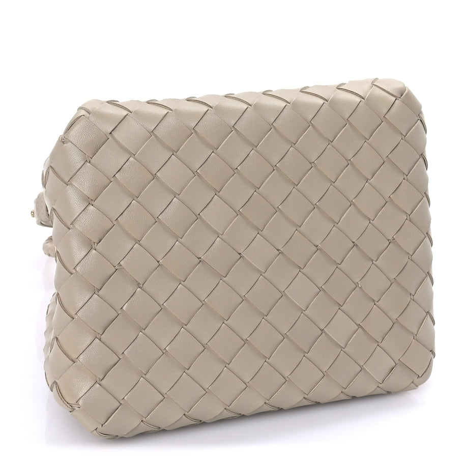 Bottega Veneta Nappa Intrecciato Mini Parachute Shoulder Bag Ecru Image 3