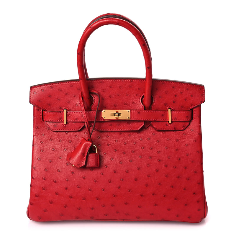  Hermes Ostrich Birkin 30 Rouge Vif