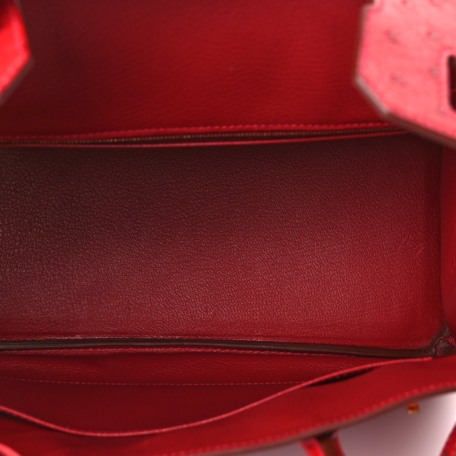 Hermes Ostrich Birkin 30 Rouge Vif Image 4