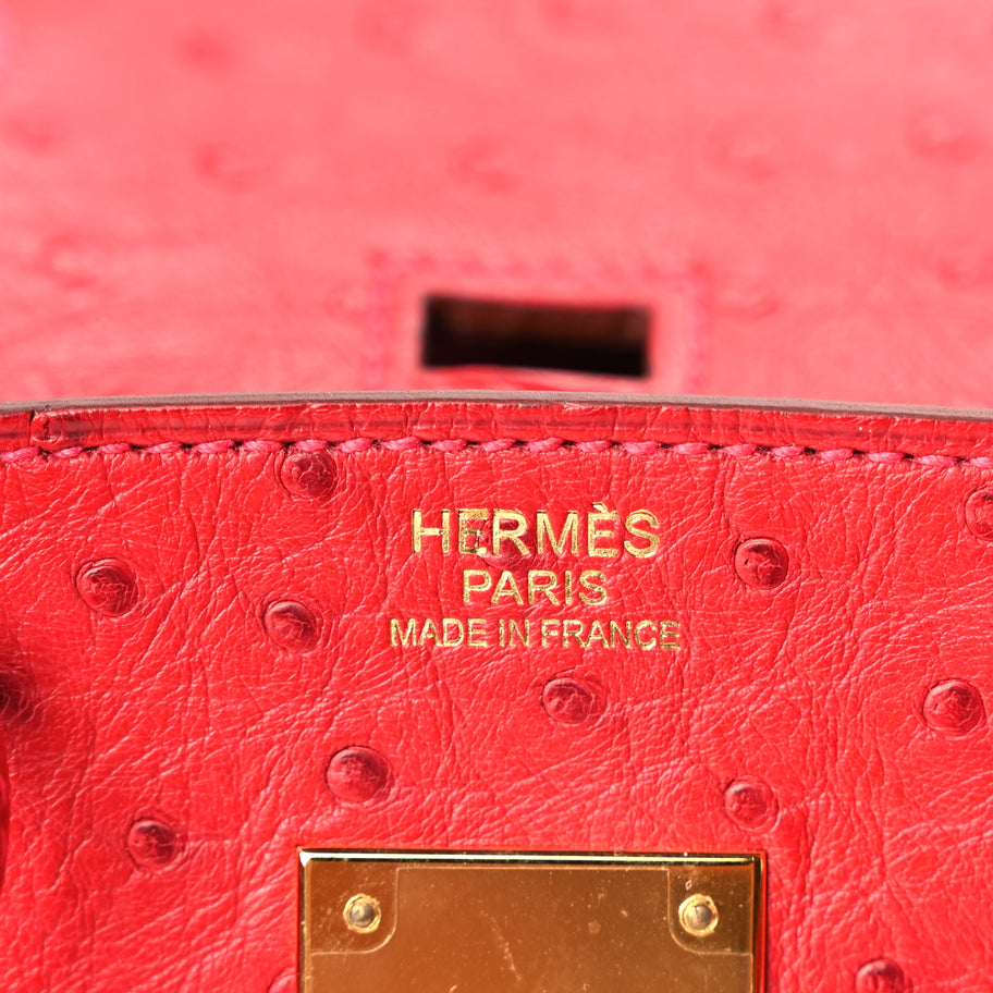 Hermes Ostrich Birkin 30 Rouge Vif Image 5