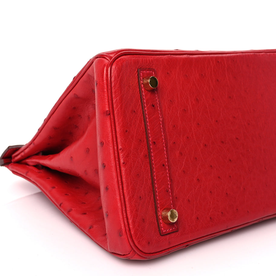 Hermes Ostrich Birkin 30 Rouge Vif Image 8