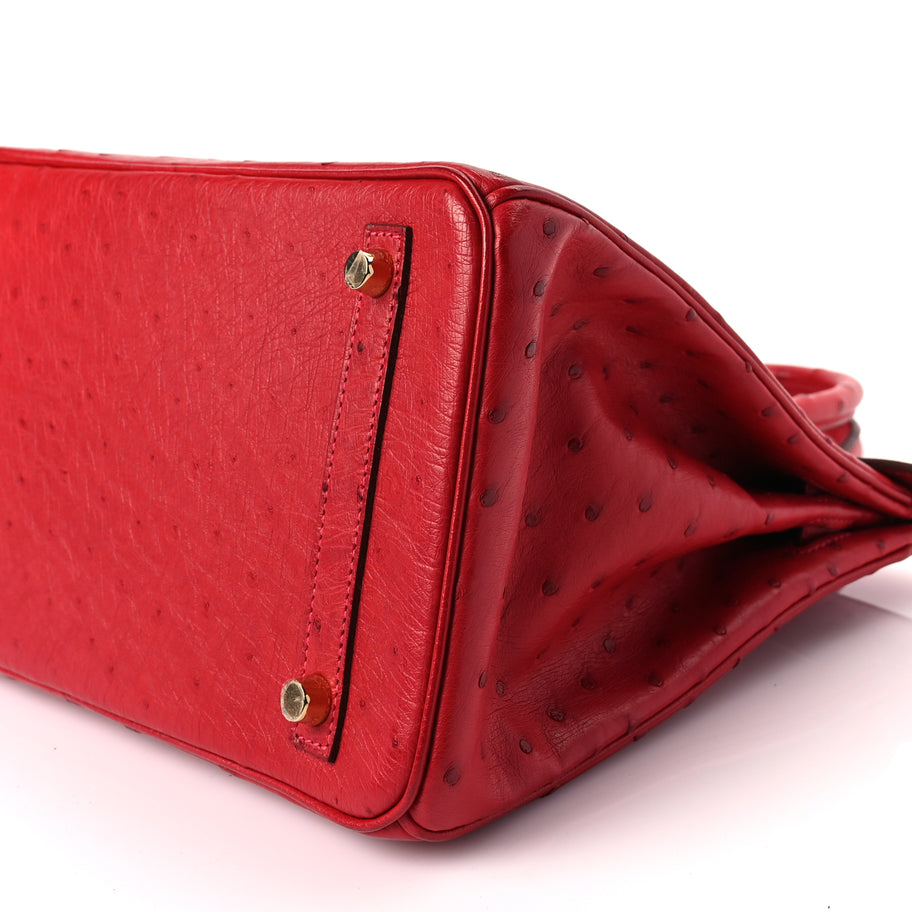 Hermes Ostrich Birkin 30 Rouge Vif Image 9
