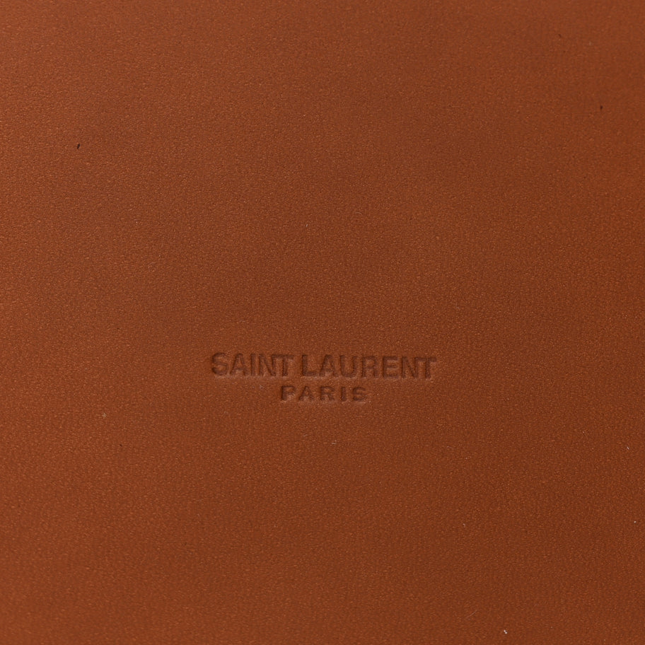 Saint Laurent Calfskin Vinyl Cabas Tote Brown Image 7