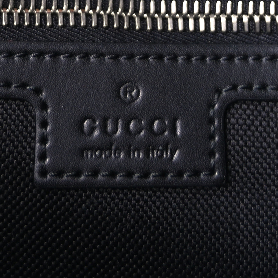 Gucci GG Supreme Monogram Appia Calfskin Web Flat Messenger Bag Black Grey Image 5