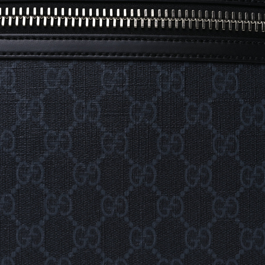 Gucci GG Supreme Monogram Appia Calfskin Web Flat Messenger Bag Black Grey Image 6