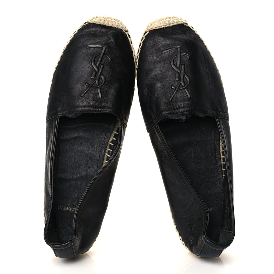 Saint Laurent Lambskin Monogram Espadrilles 38 Black Image 2