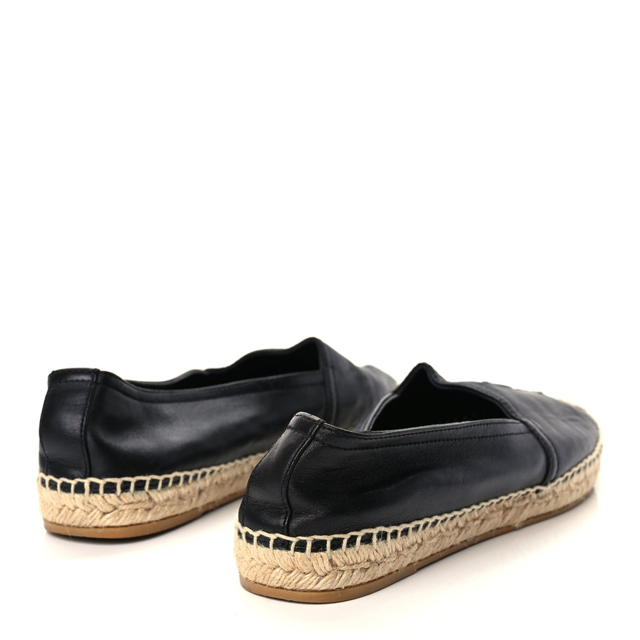 Saint Laurent Lambskin Monogram Espadrilles 38 Black Image 5