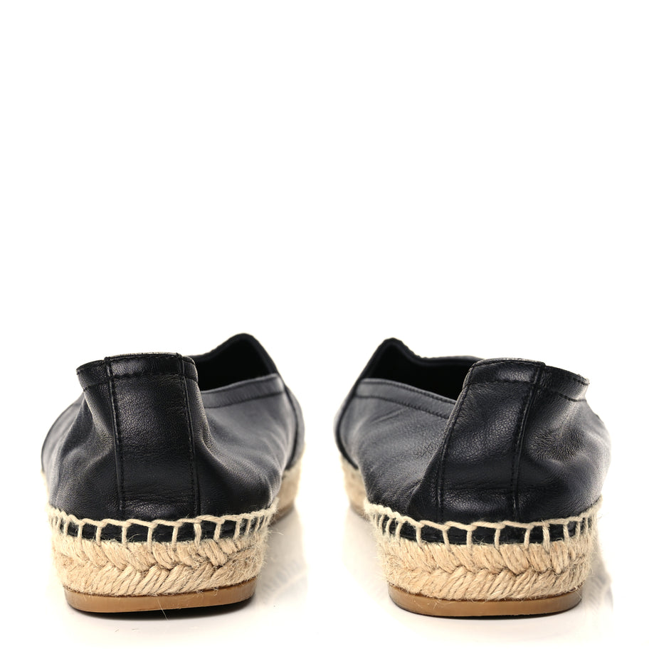 Saint Laurent Lambskin Monogram Espadrilles 38 Black Image 6