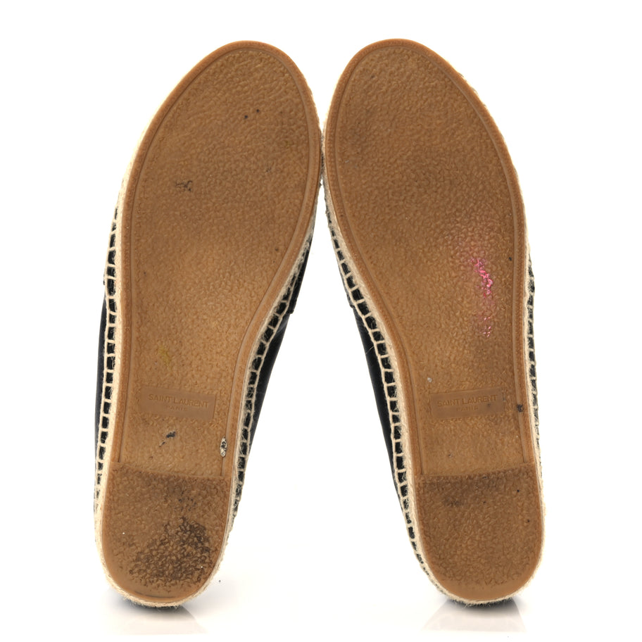 Saint Laurent Lambskin Monogram Espadrilles 38 Black Image 7