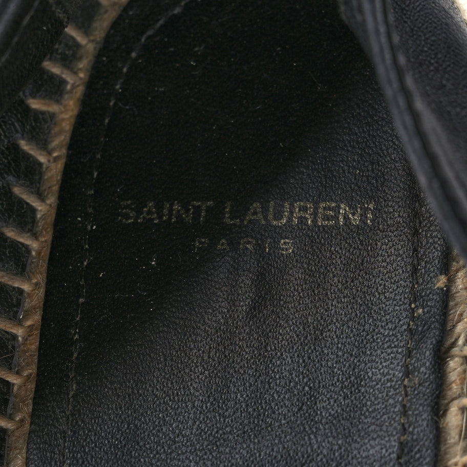 Saint Laurent Lambskin Monogram Espadrilles 38 Black Image 9