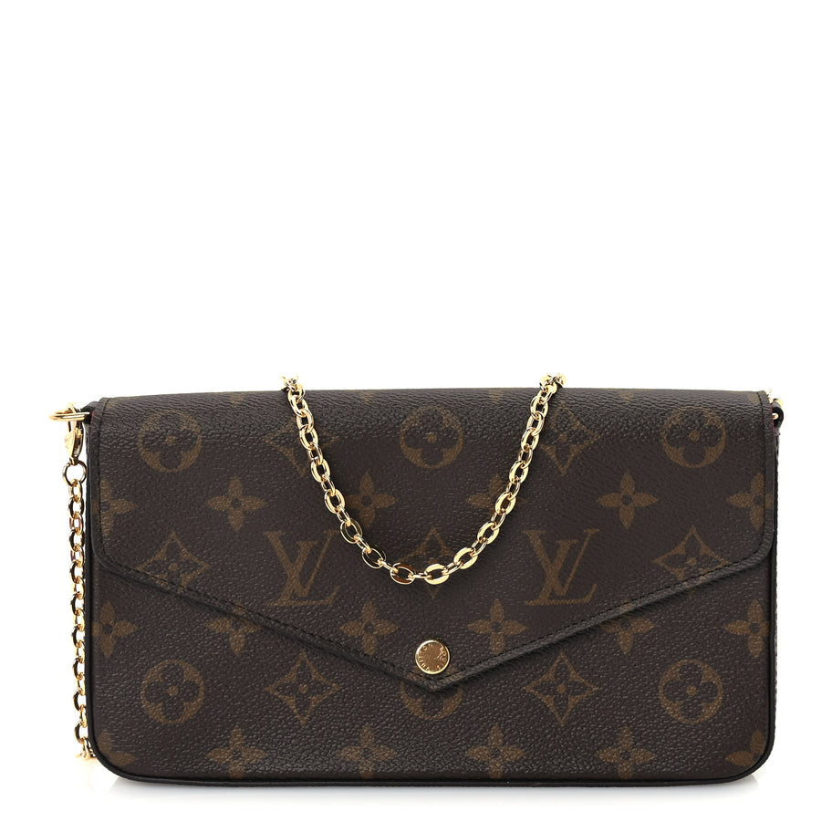 Louis Vuitton Monogram Pochette Felicie Chain Wallet Fuchsia Image 1