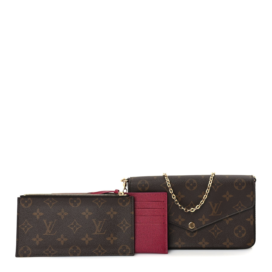 Louis Vuitton Monogram Pochette Felicie Chain Wallet Fuchsia Image 2
