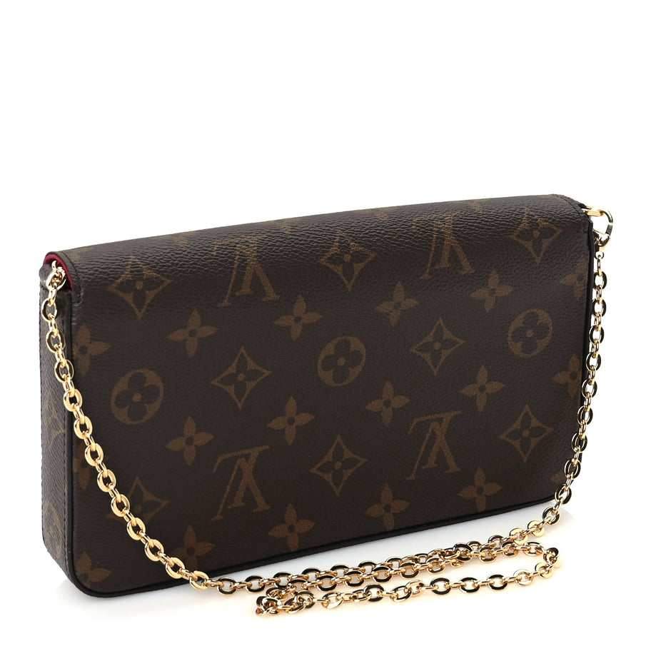 Louis Vuitton Monogram Pochette Felicie Chain Wallet Fuchsia Image 3