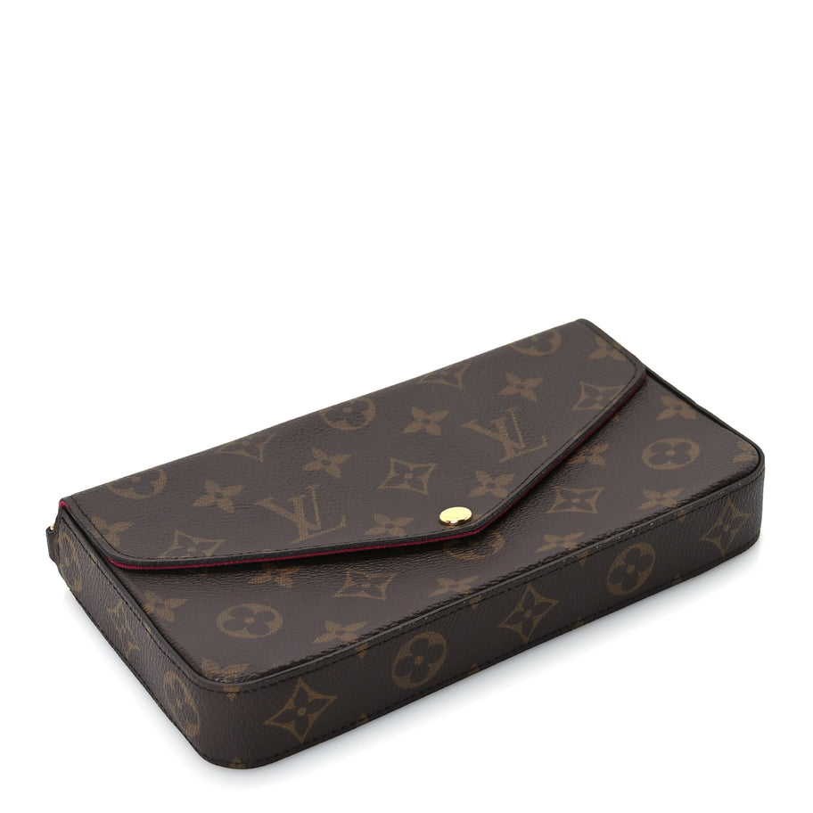 Louis Vuitton Monogram Pochette Felicie Chain Wallet Fuchsia Image 4