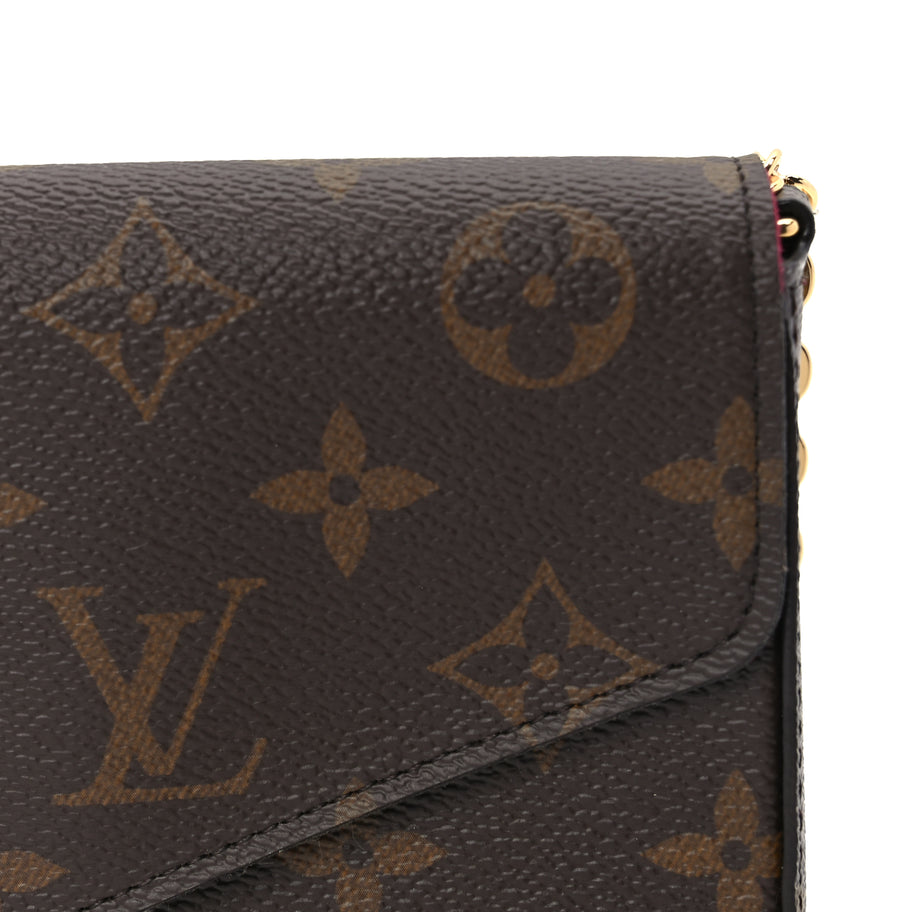 Louis Vuitton Monogram Pochette Felicie Chain Wallet Fuchsia Image 7