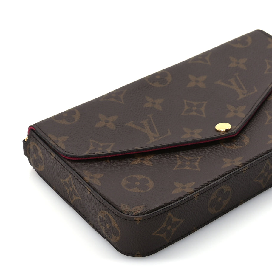 Louis Vuitton Monogram Pochette Felicie Chain Wallet Fuchsia Image 8