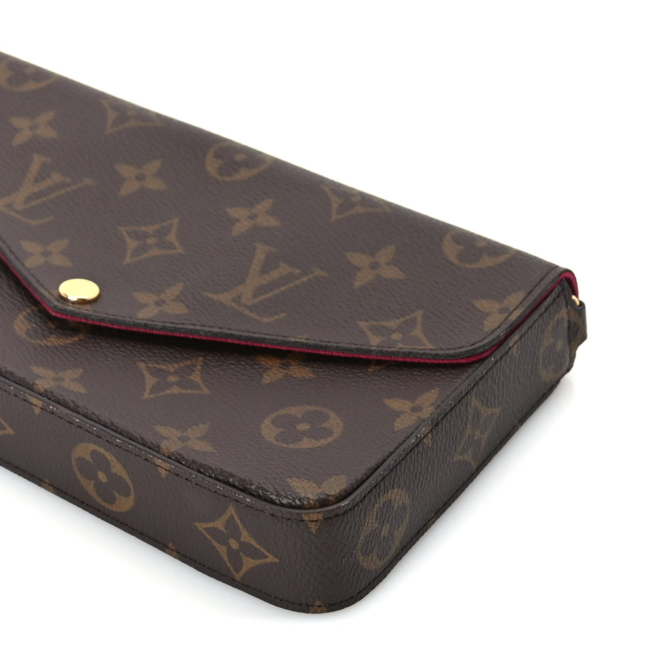Louis Vuitton Monogram Pochette Felicie Chain Wallet Fuchsia Image 9