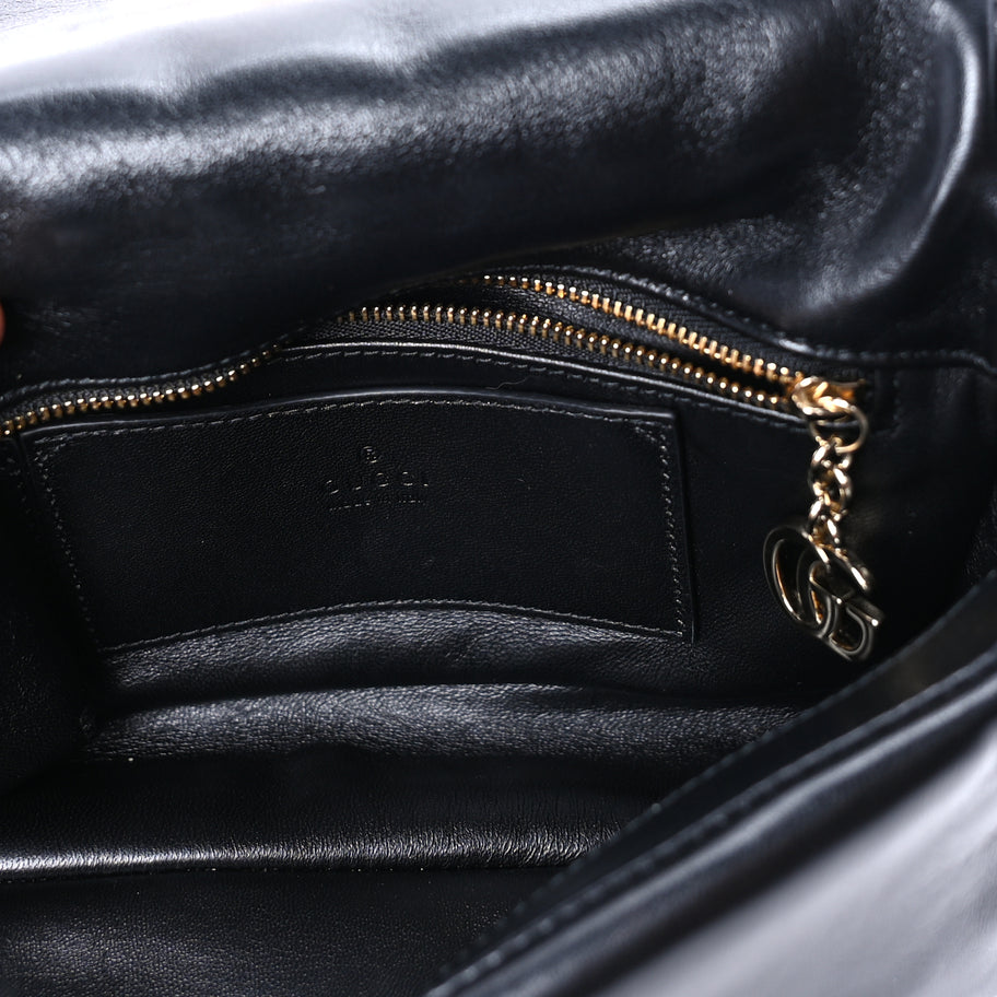 Gucci Lambskin Small GG Milano Top Handle Shoulder Bag Black Image 4