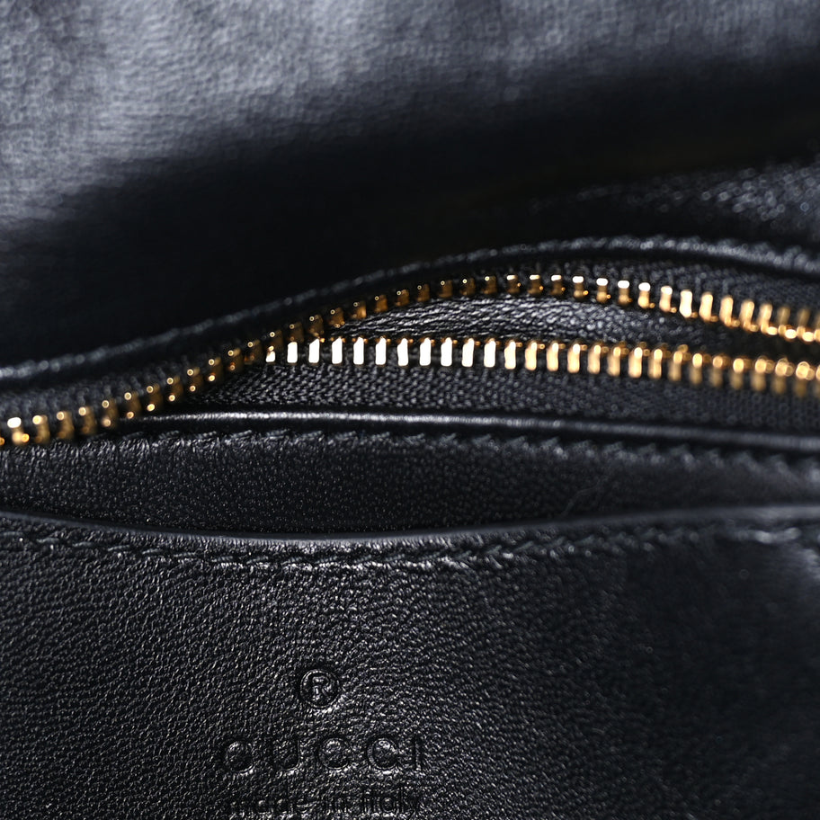 Gucci Lambskin Small GG Milano Top Handle Shoulder Bag Black Image 8