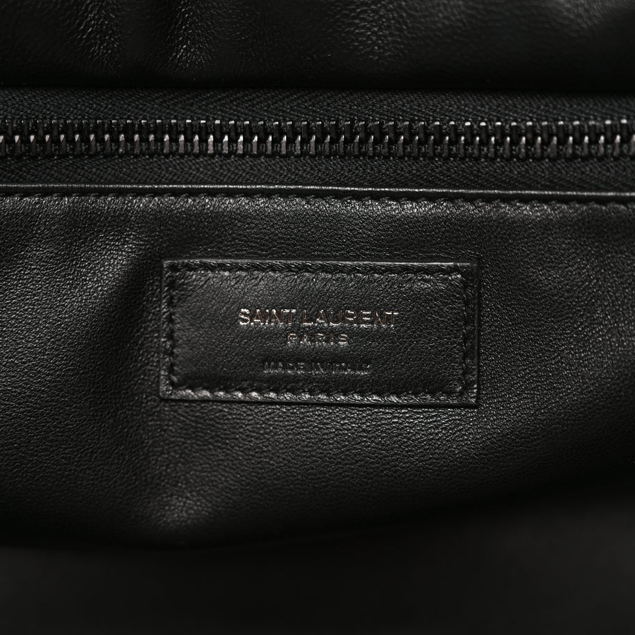 Saint Laurent Lambskin Wide Puffer Tote Black Black Image 5