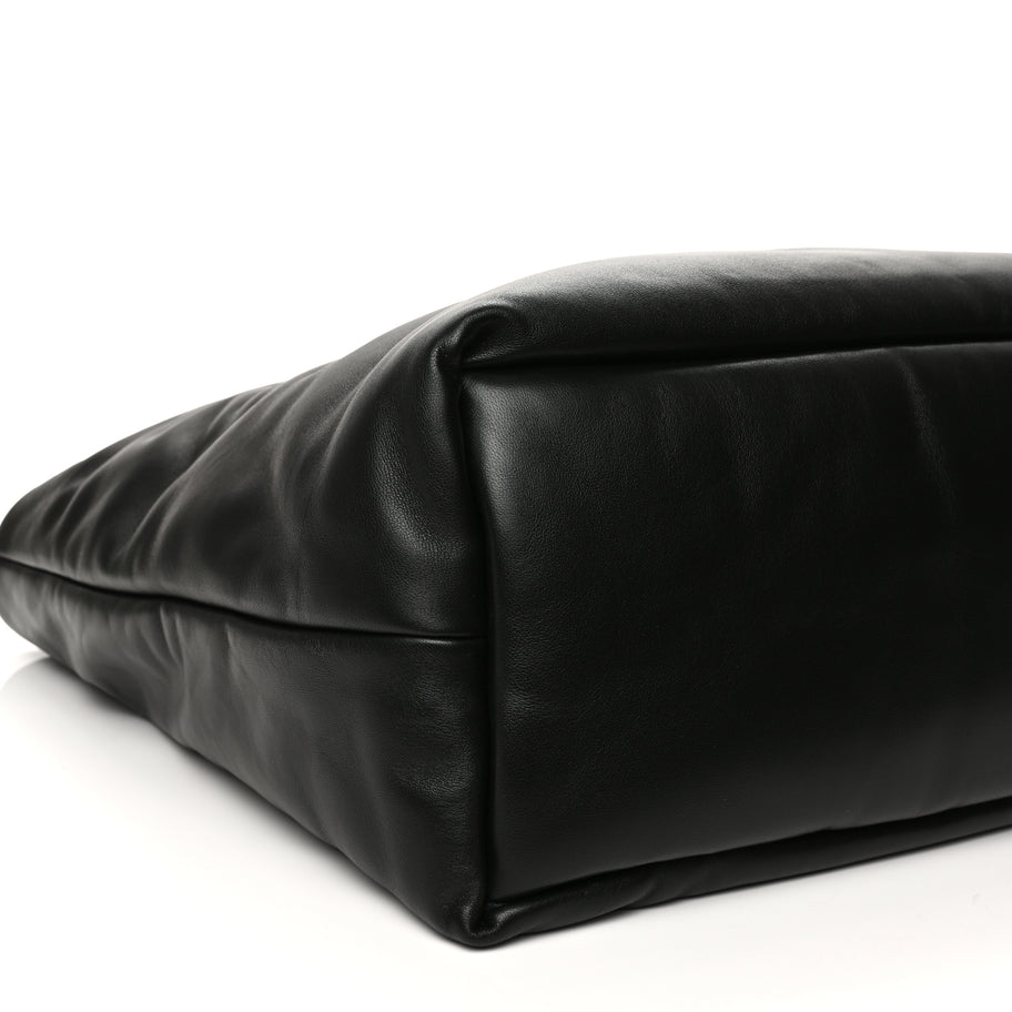Saint Laurent Lambskin Wide Puffer Tote Black Black Image 7
