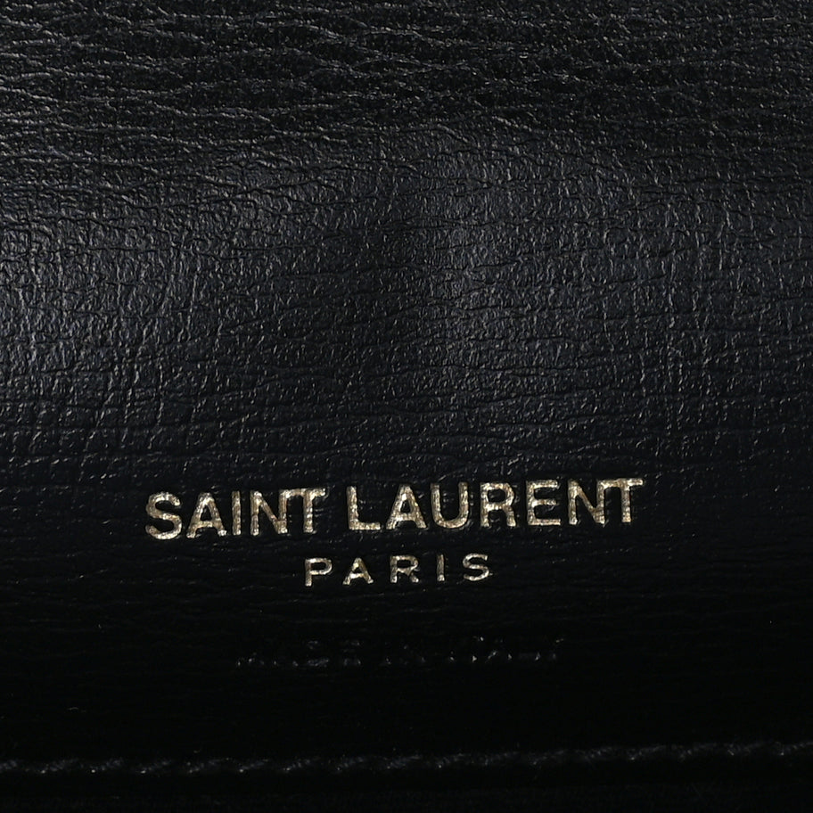 Saint Laurent Calfskin Monogram Cassandre Phone Holder With Strap Black Image 4