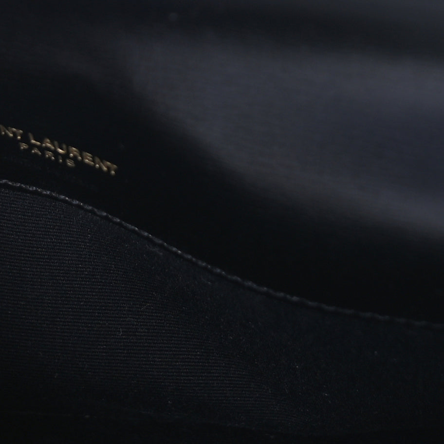 Saint Laurent Calfskin Monogram Cassandre Phone Holder With Strap Black Image 5