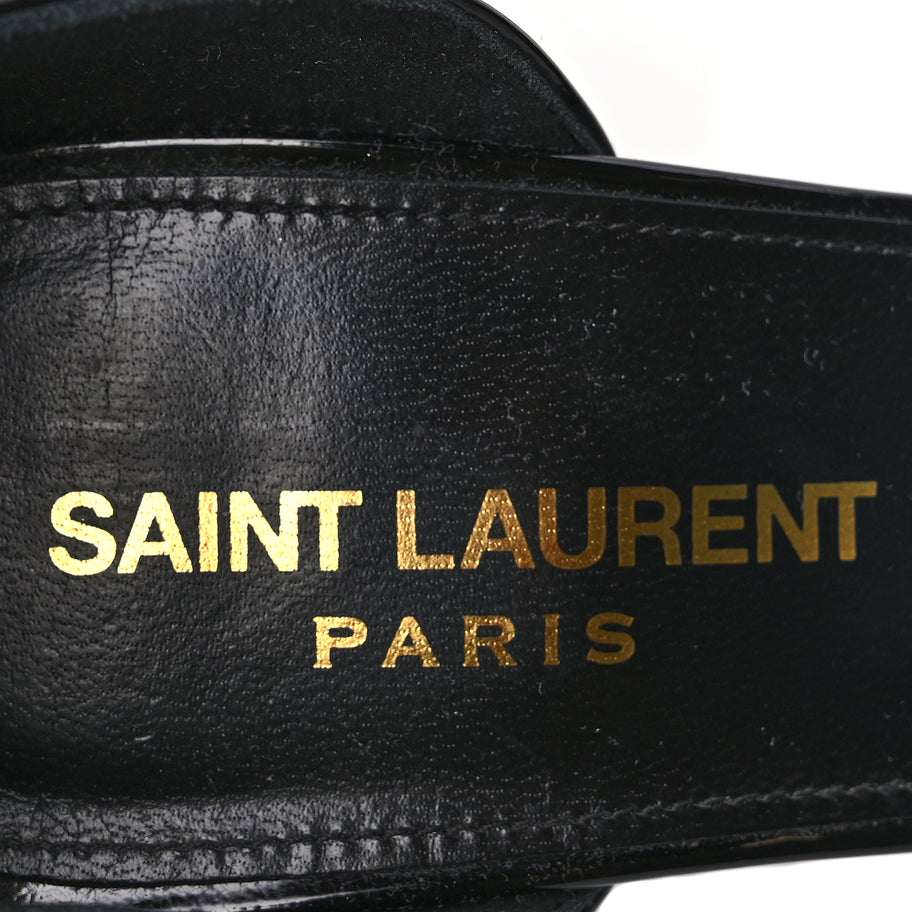 Saint Laurent Patent Calfskin Opyum 110 Sandals 37 Black Image 8