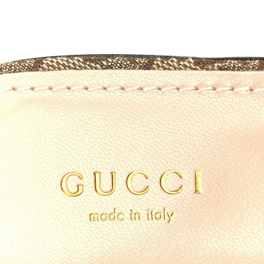Gucci Monogram Horsebit Womens Slingback Ballet Flat 39  Beige Ebony Cocoa Image 8