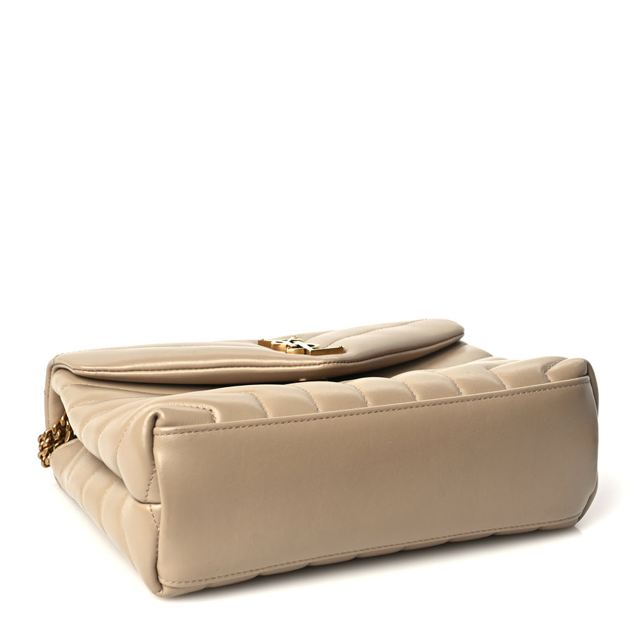 Saint Laurent Calfskin Y Quilted Monogram Small Loulou Chain Satchel Dark Beige Image 3