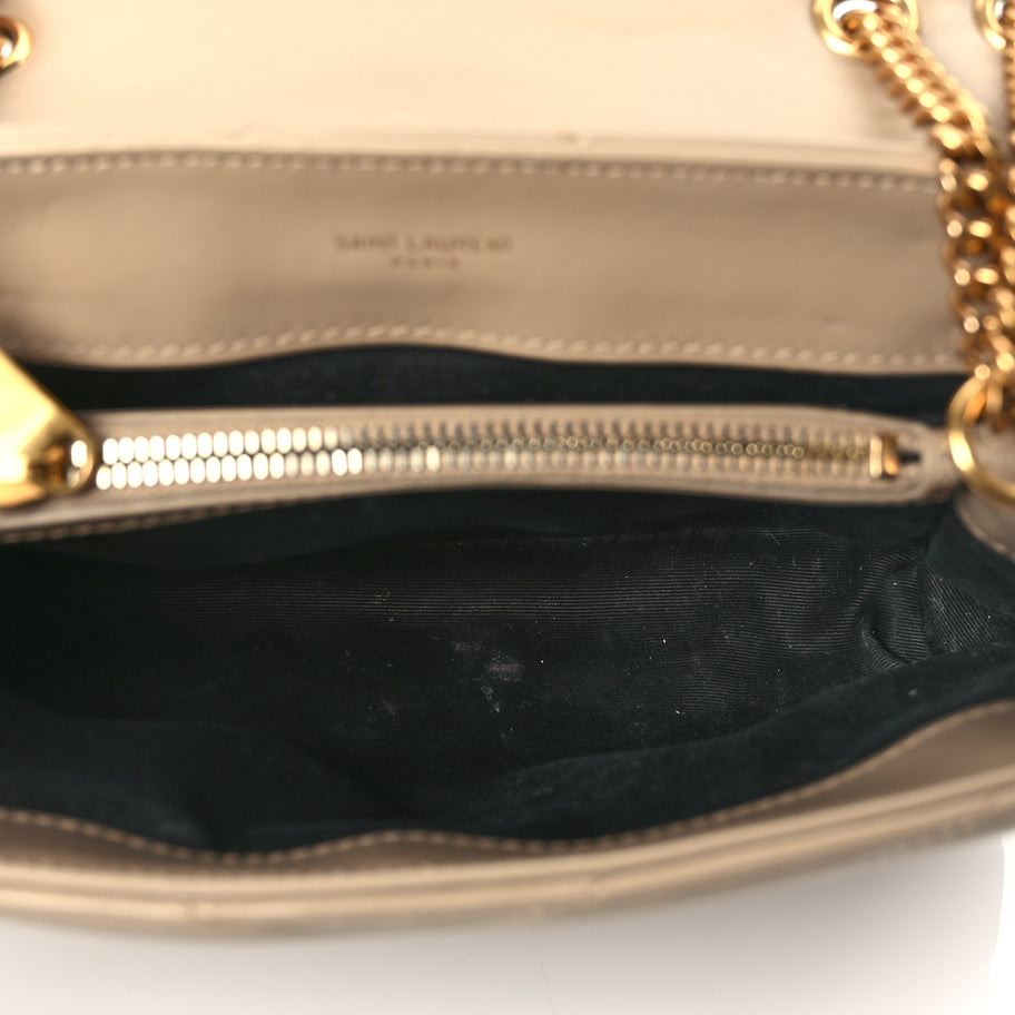 Saint Laurent Calfskin Y Quilted Monogram Small Loulou Chain Satchel Dark Beige Image 4