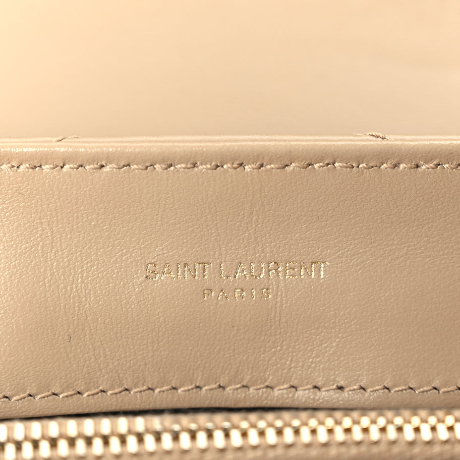 Saint Laurent Calfskin Y Quilted Monogram Small Loulou Chain Satchel Dark Beige Image 5