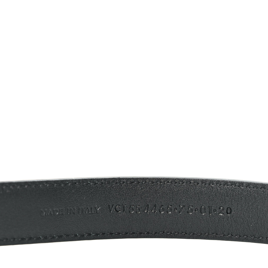 Saint Laurent Calfskin Crocodile Embossed Monogram Square Buckle Belt 75 30 Black Image 3