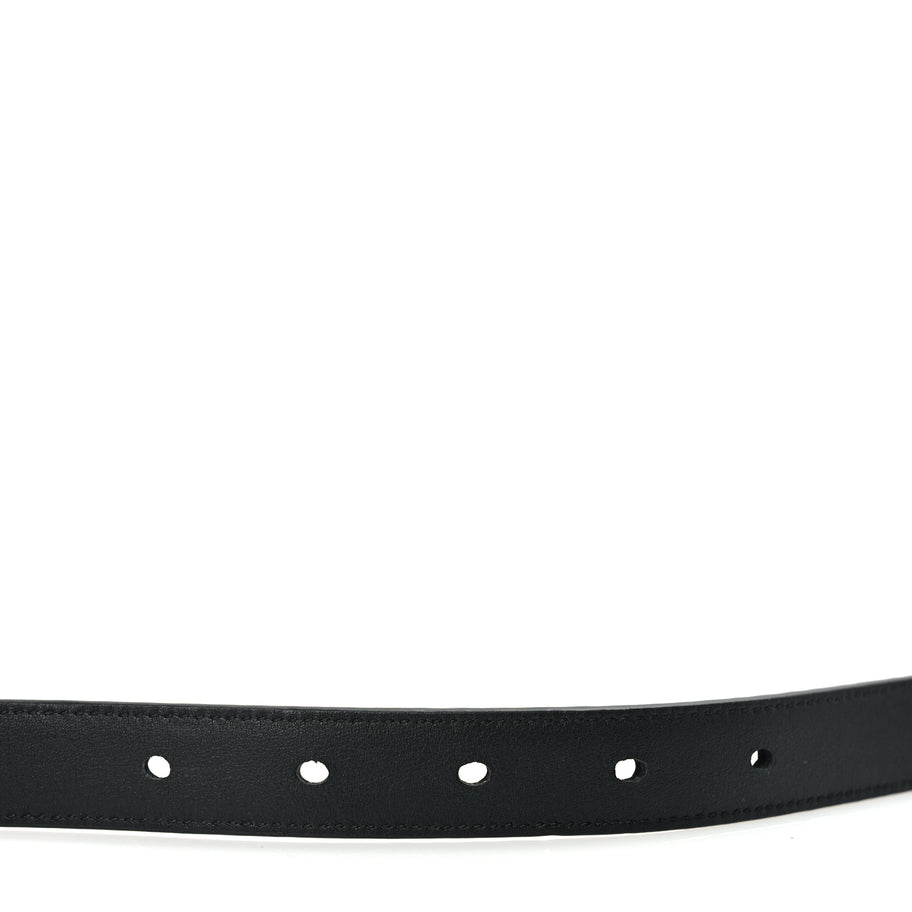 Saint Laurent Calfskin Crocodile Embossed Monogram Square Buckle Belt 75 30 Black Image 4