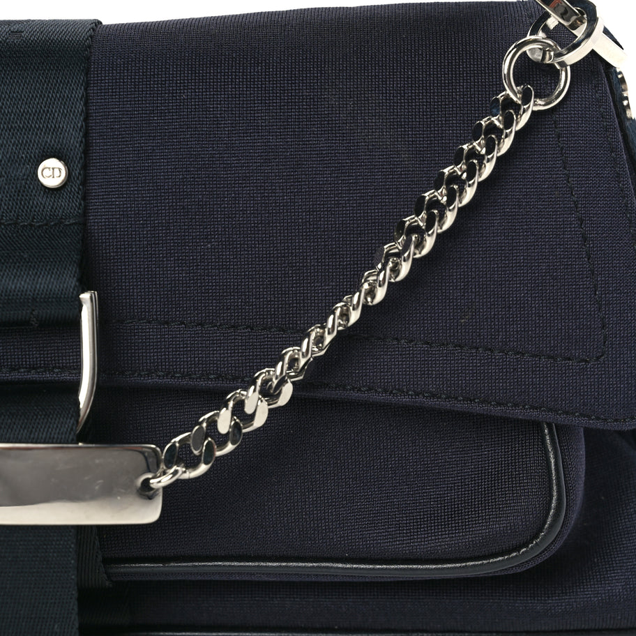 Christian Dior Silk Jersey Crystal Hardcore Bag Navy Image 6