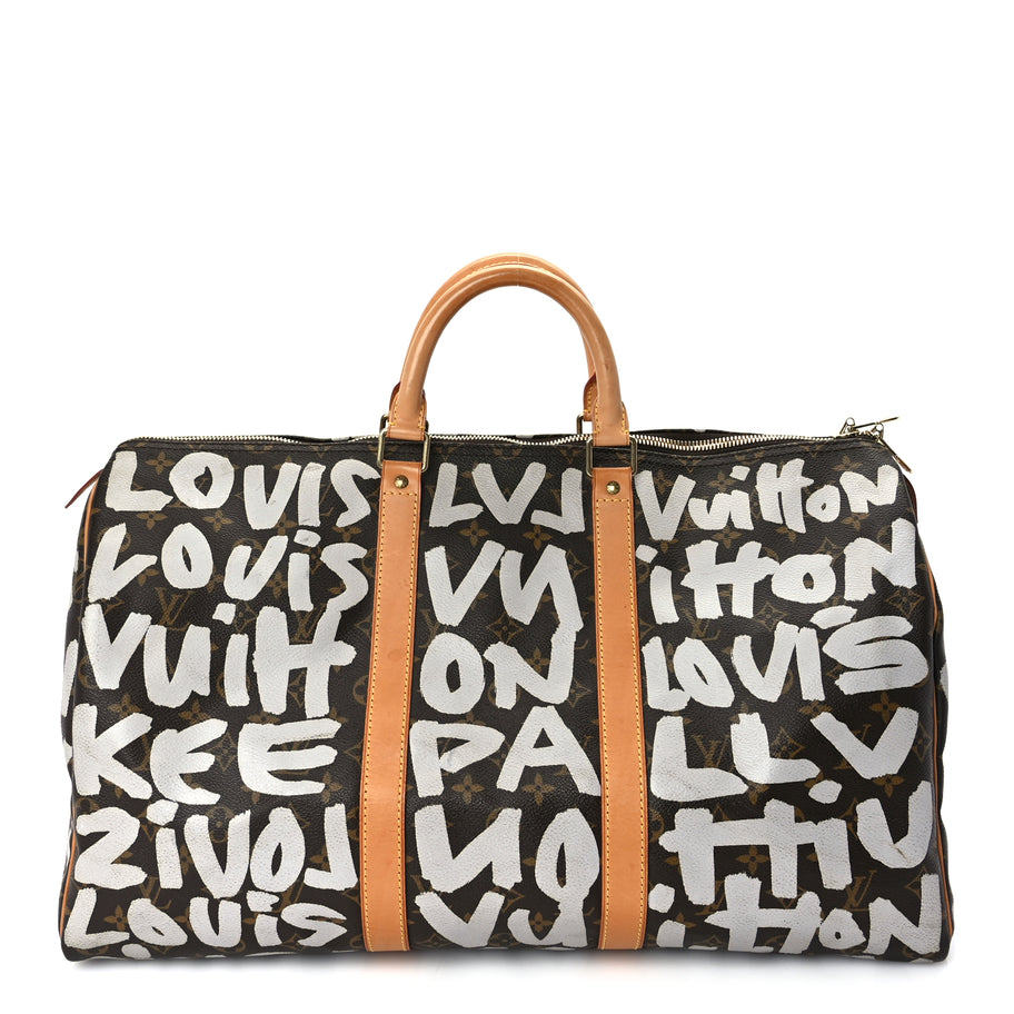 Louis Vuitton Monogram Graffiti Keepall 50  Silver Image 1