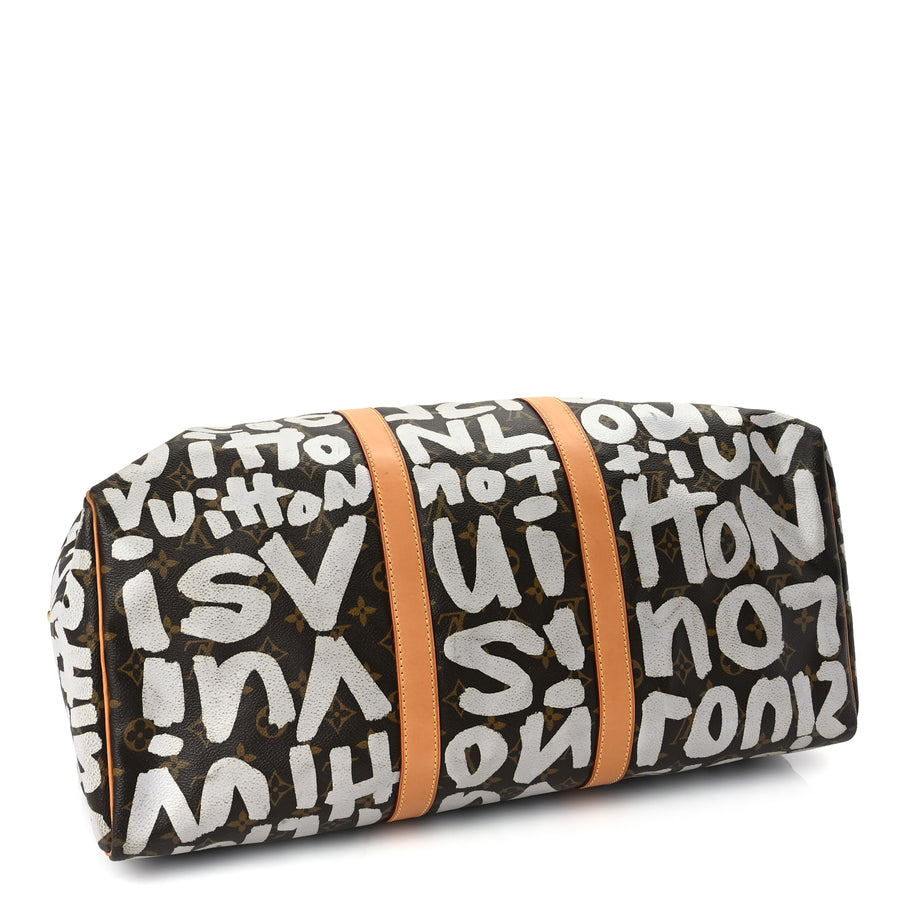 Louis Vuitton Monogram Graffiti Keepall 50  Silver Image 3