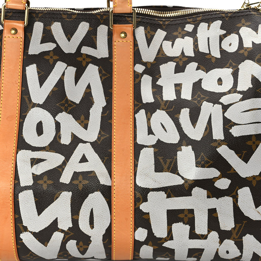 Louis Vuitton Monogram Graffiti Keepall 50  Silver Image 6