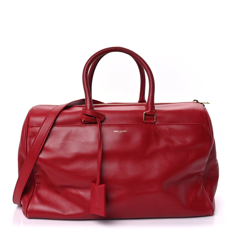 Saint Laurent Calfskin Classic Duffle 12 Bag Red Image 1