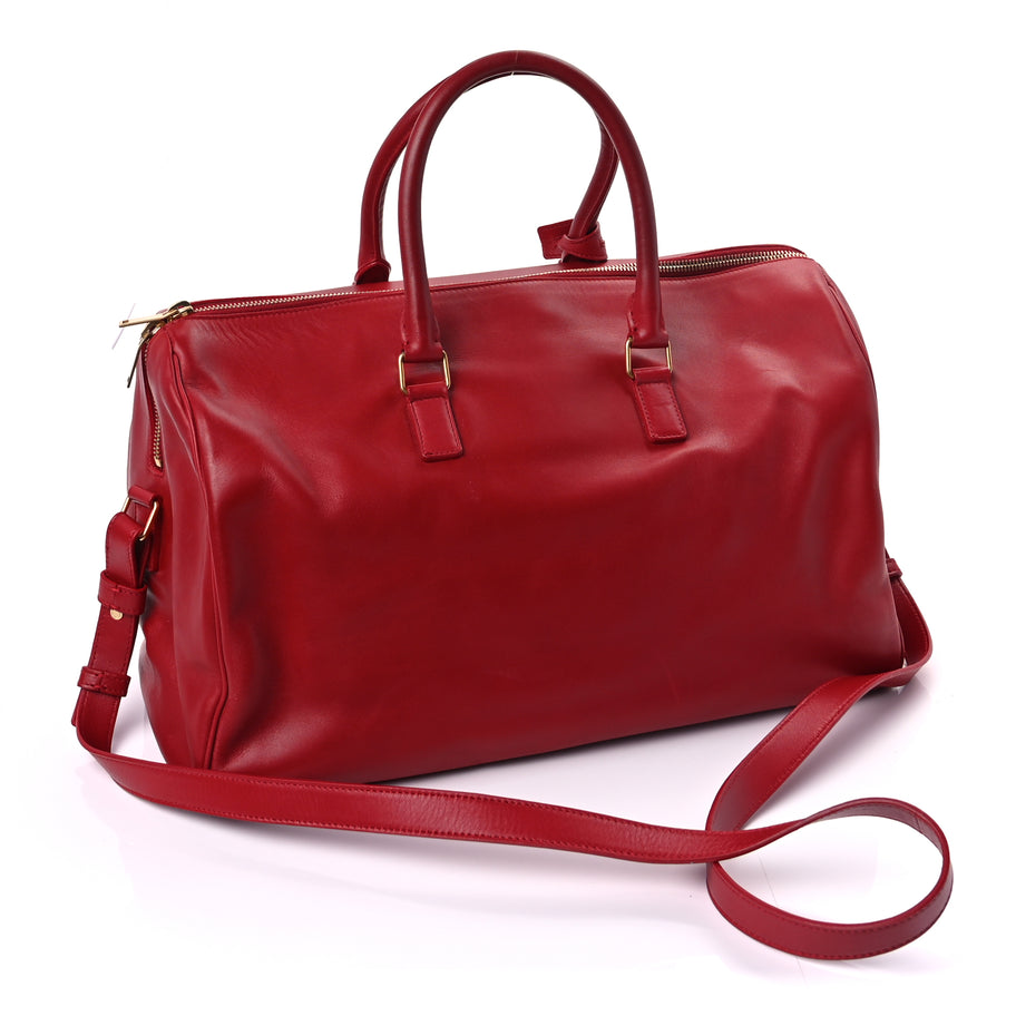 Saint Laurent Calfskin Classic Duffle 12 Bag Red Image 2
